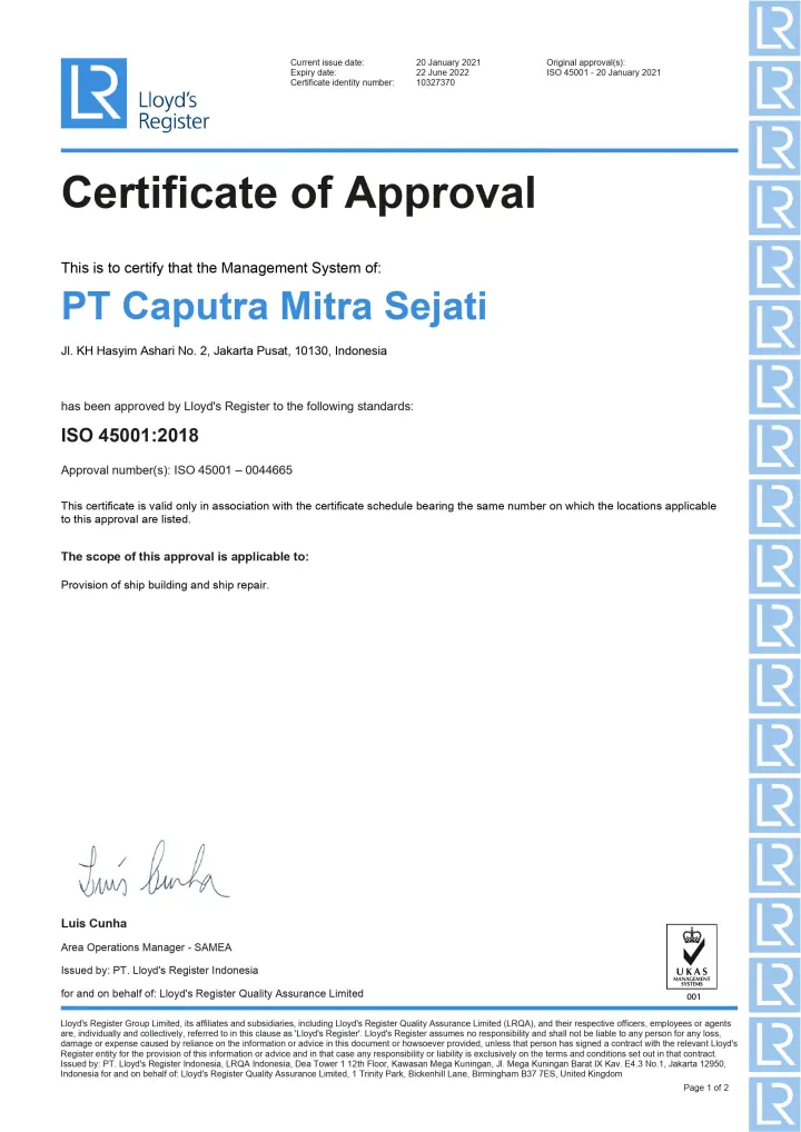 Health, Safety and Environment — ISO 45001:2018